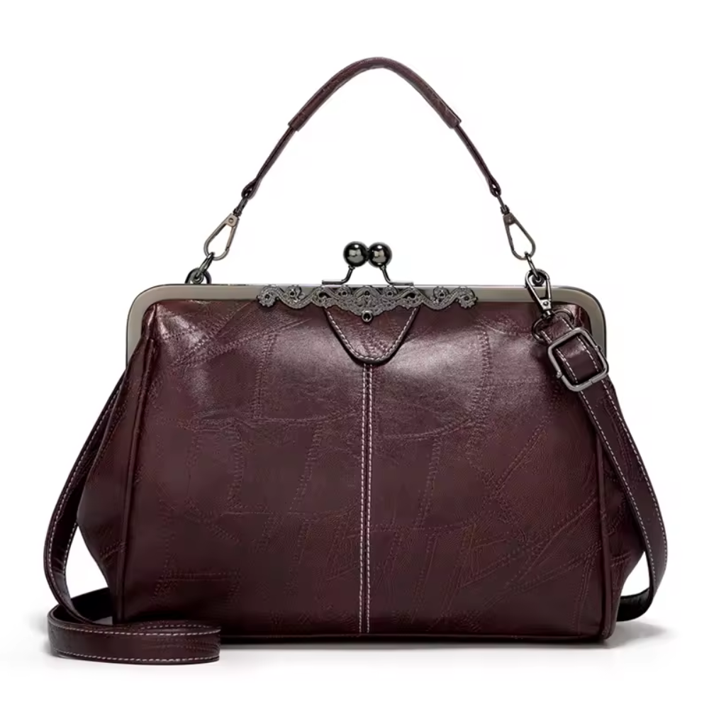 Améliane Sac à Main Vintage en Cuir | Sac Bandoulière Rétro et Intemporel