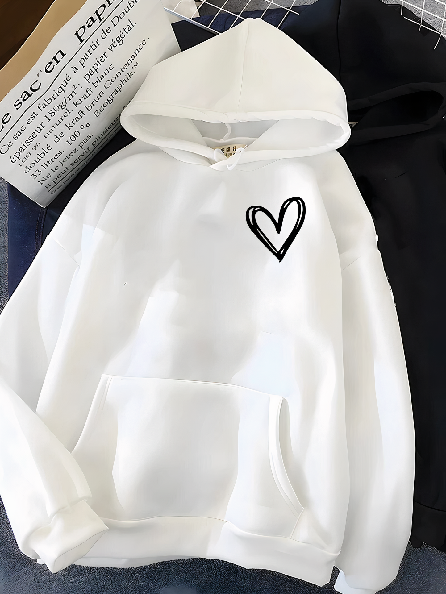 Hoodie Cœur Femme Oversize