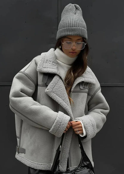Veste Aviateur Hiver Femme – Doublure Sherpa – Fermeture Zippée