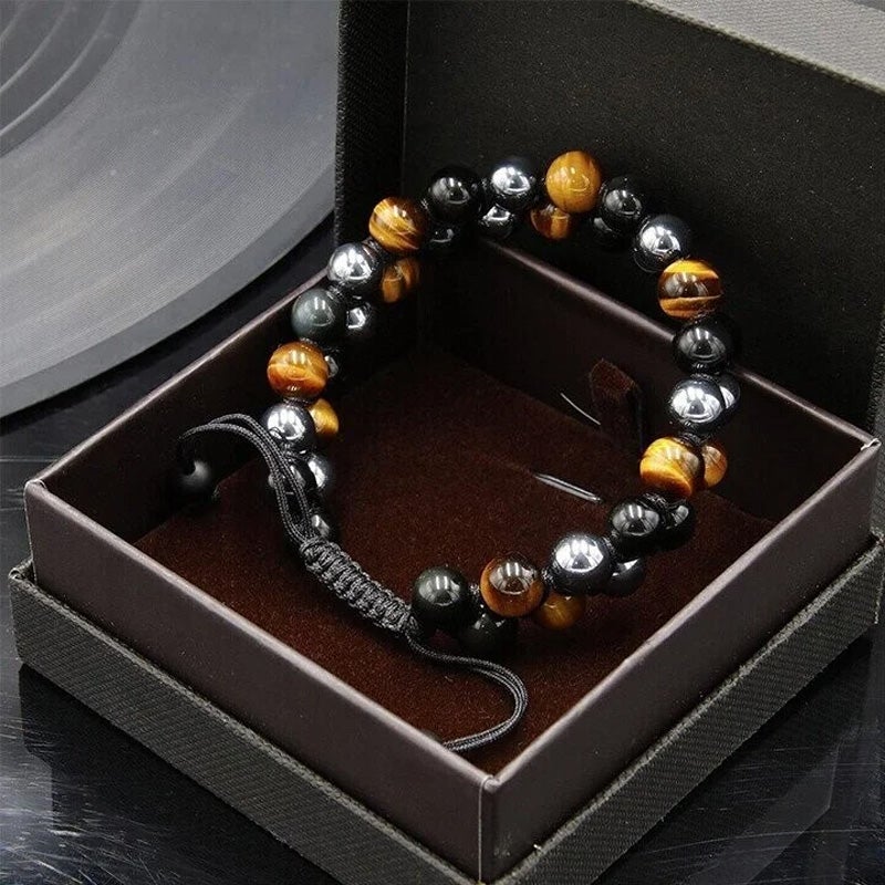 Bracelet Double Couche Pierres Protection