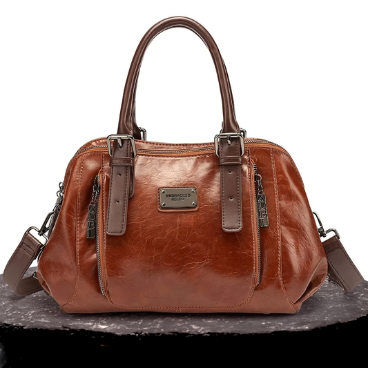 Aurora Sac à Main en Cuir | Sac Bandoulière à Double Compartiment Zippé