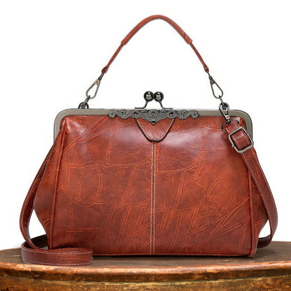 Améliane Sac à Main Vintage en Cuir | Sac Bandoulière Rétro et Intemporel