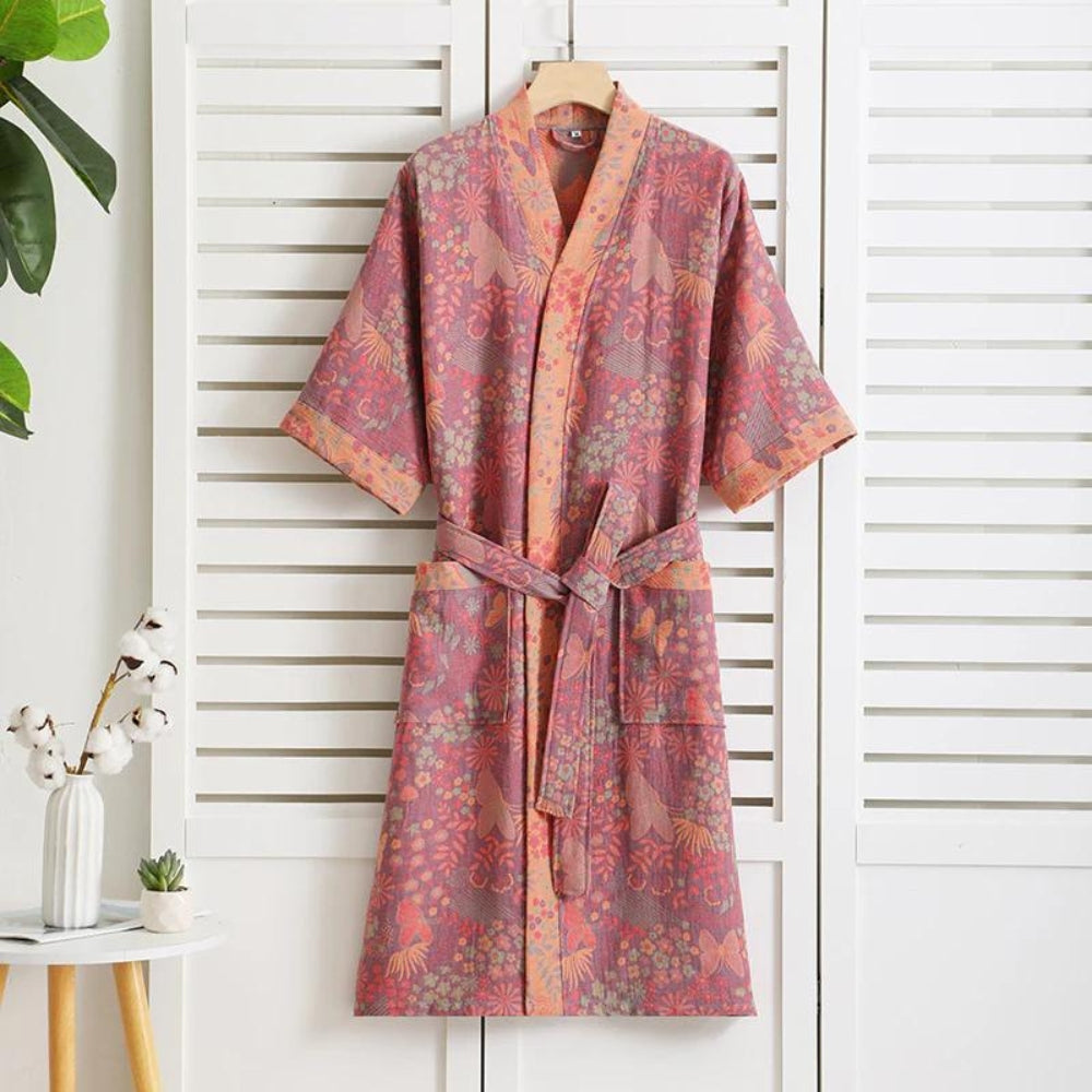 Peignoir Coton Gaze Vintage Femme