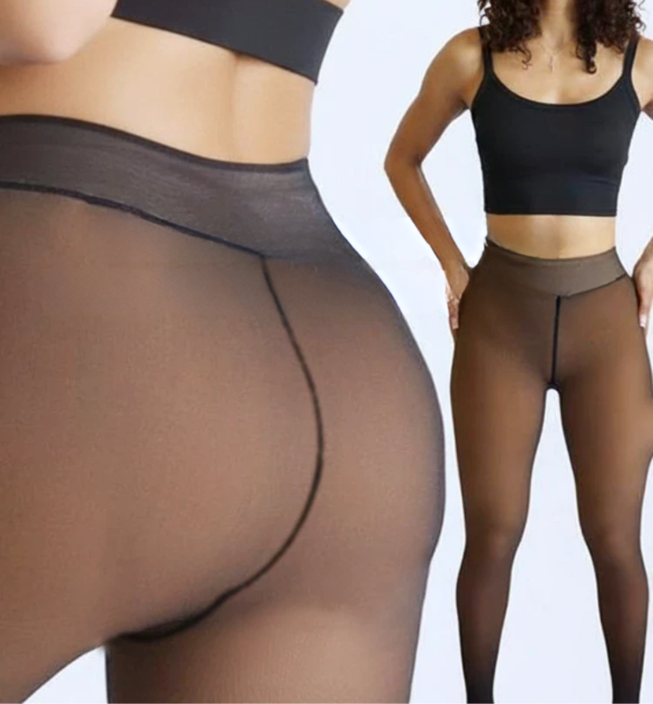 Collant Polaire Transparent – Taille Haute – Hiver