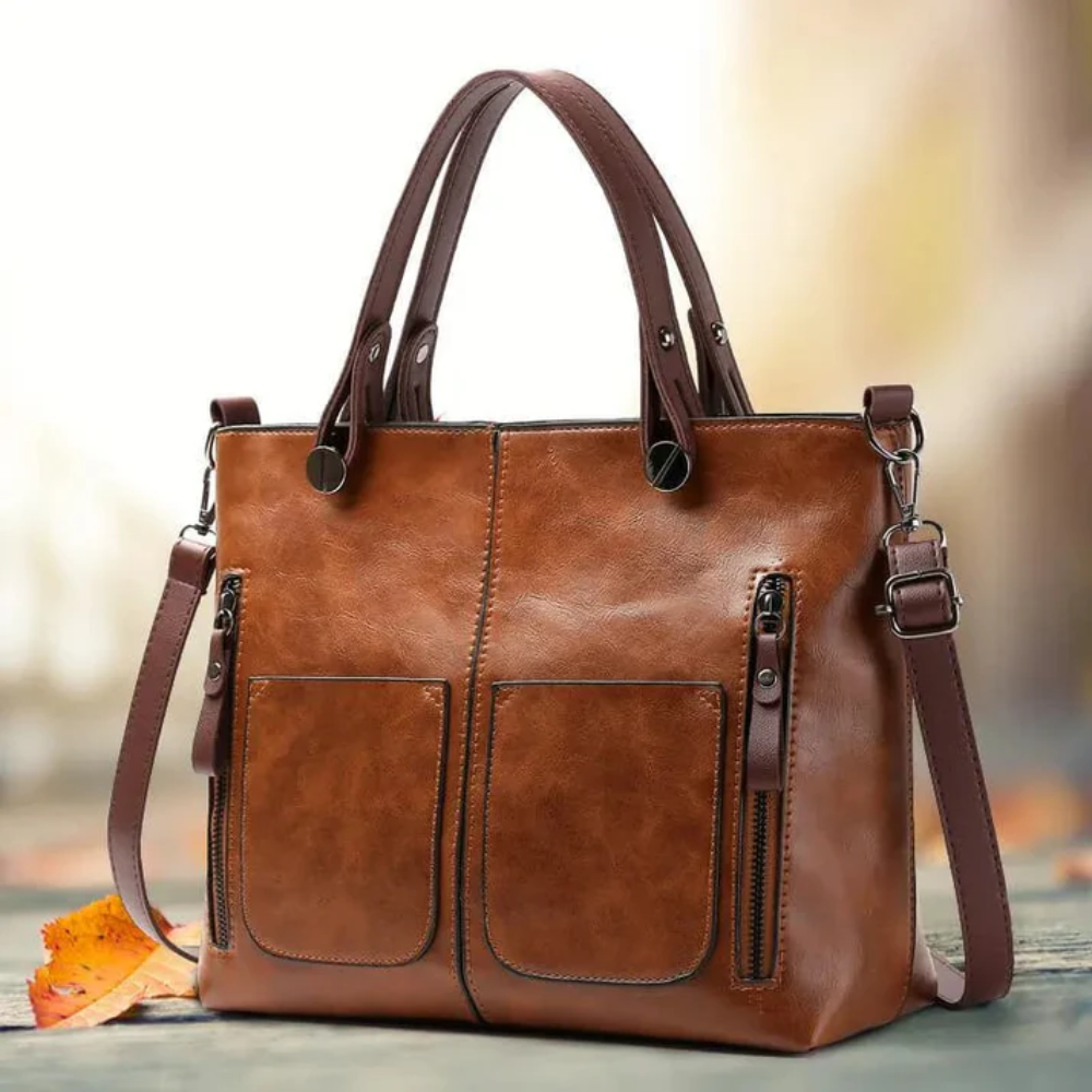 Floréa Sac à Main en Cuir pour Femme | Cabas Essentiel au Style Classique