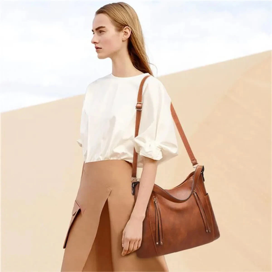 Célavine Sac à Bandoulière en Cuir | Sac à Main à Poches Multiples