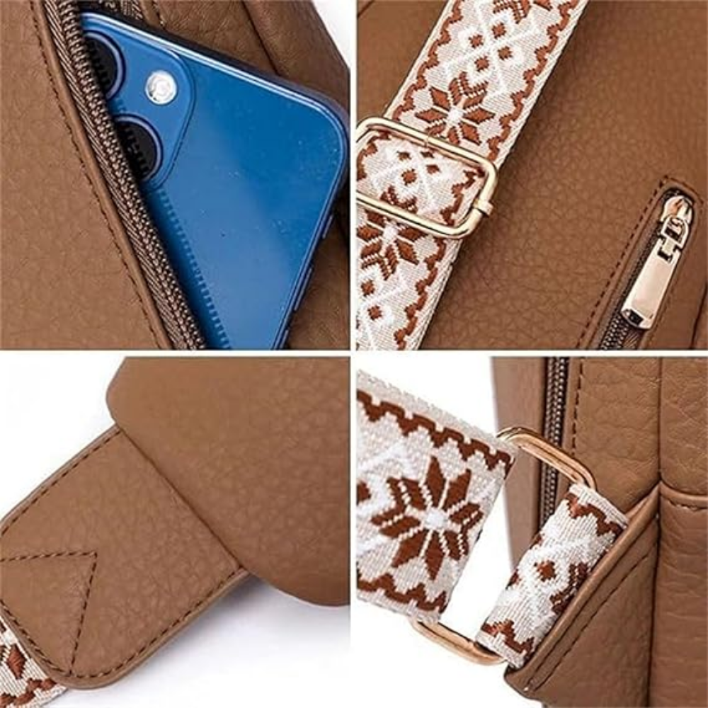 Clémentea Sac à Bandoulière Rétro en Cuir | Sac a Main Compact pour Femme