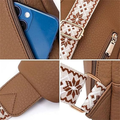 Clémentea Sac à Bandoulière Rétro en Cuir | Sac a Main Compact pour Femme