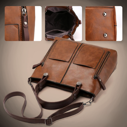 Floréa Sac à Main en Cuir pour Femme | Cabas Essentiel au Style Classique