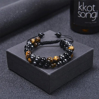Bracelet Double Couche Pierres Protection