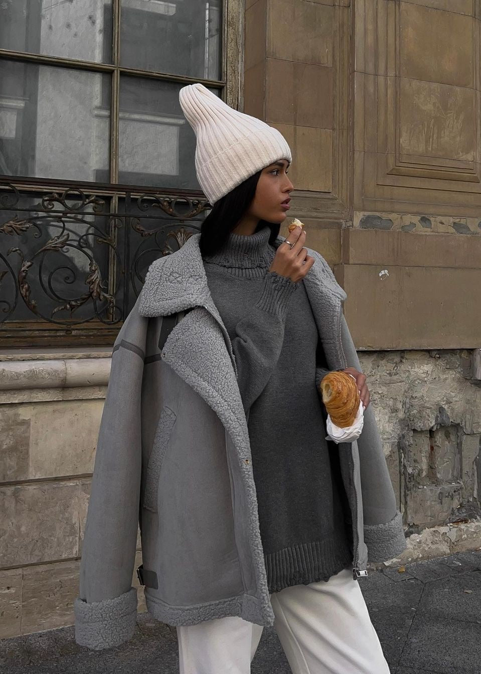 Veste Aviateur Hiver Femme – Doublure Sherpa – Fermeture Zippée