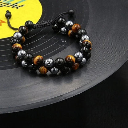 Bracelet Double Couche Pierres Protection