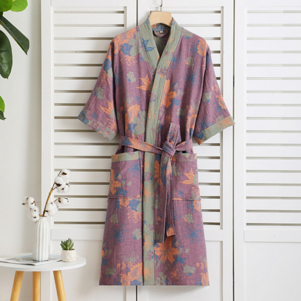 Peignoir Coton Gaze Vintage Femme