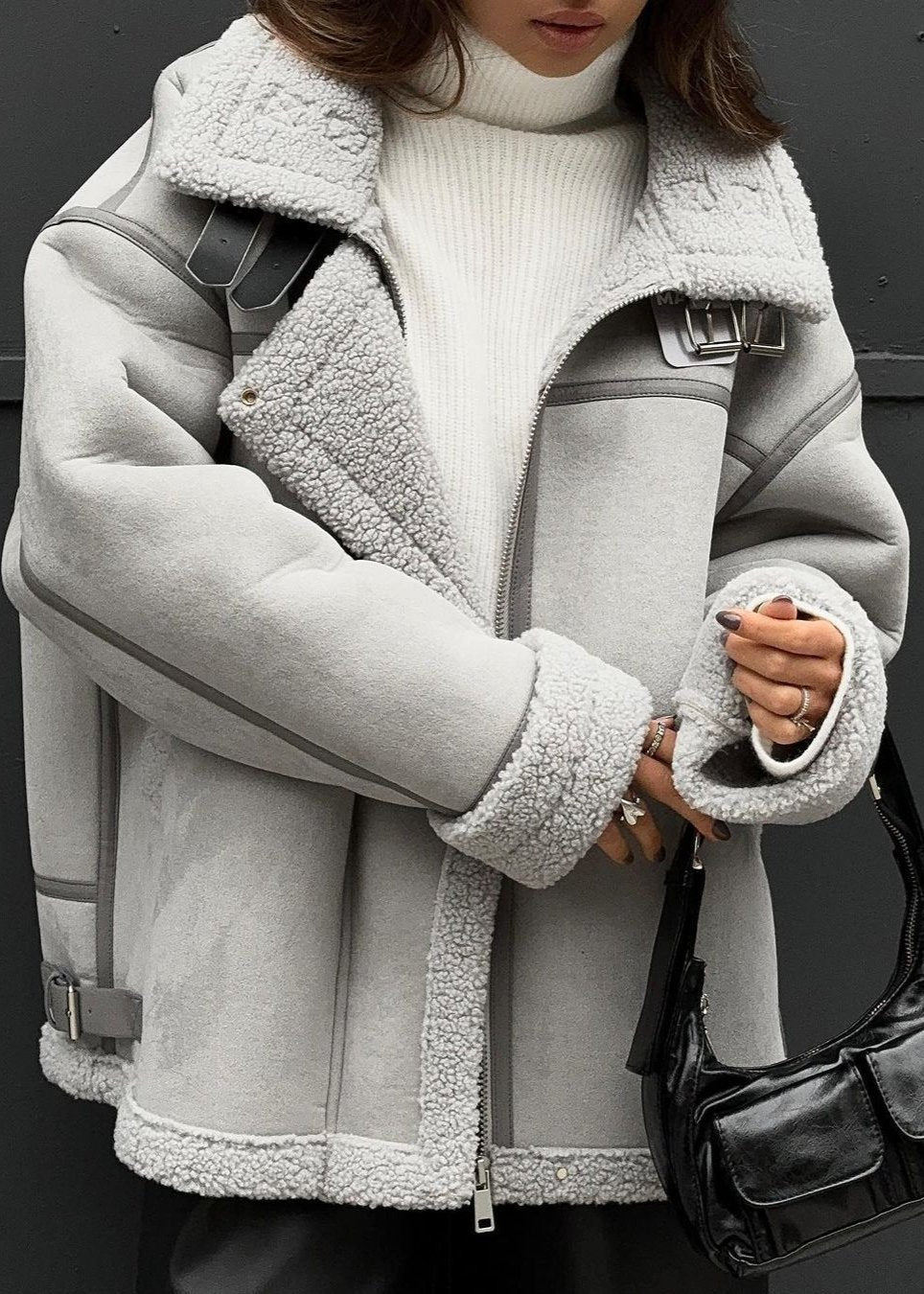 Veste Aviateur Hiver Femme – Doublure Sherpa – Fermeture Zippée