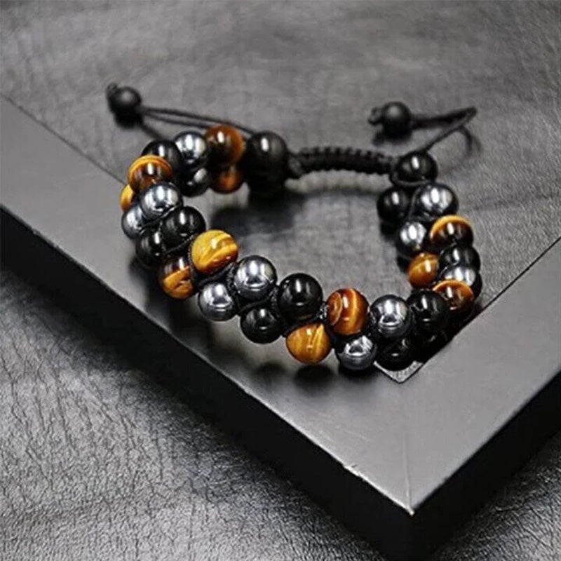 Bracelet Double Couche Pierres Protection