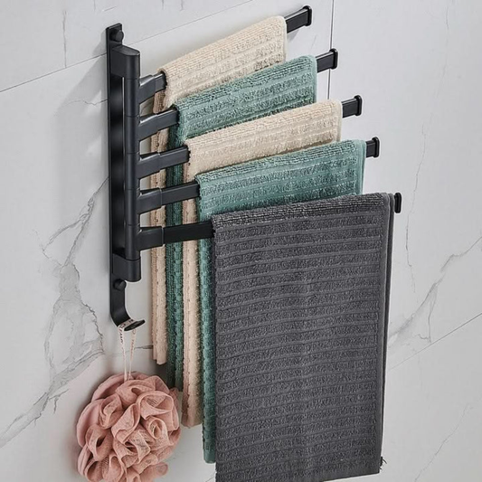 Porte-Serviettes Pivotant – 5 Métal Barres – Mural Bain