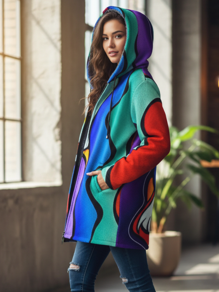 Émeraude Manteau Polaire Femme | Design Artistique & Chaleur Douillette Veste