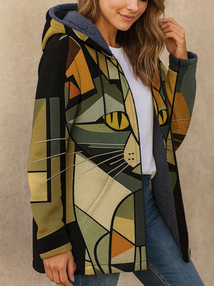 Auréon Manteau Polaire Artistique | Veste au Style Audacieux Unisexe