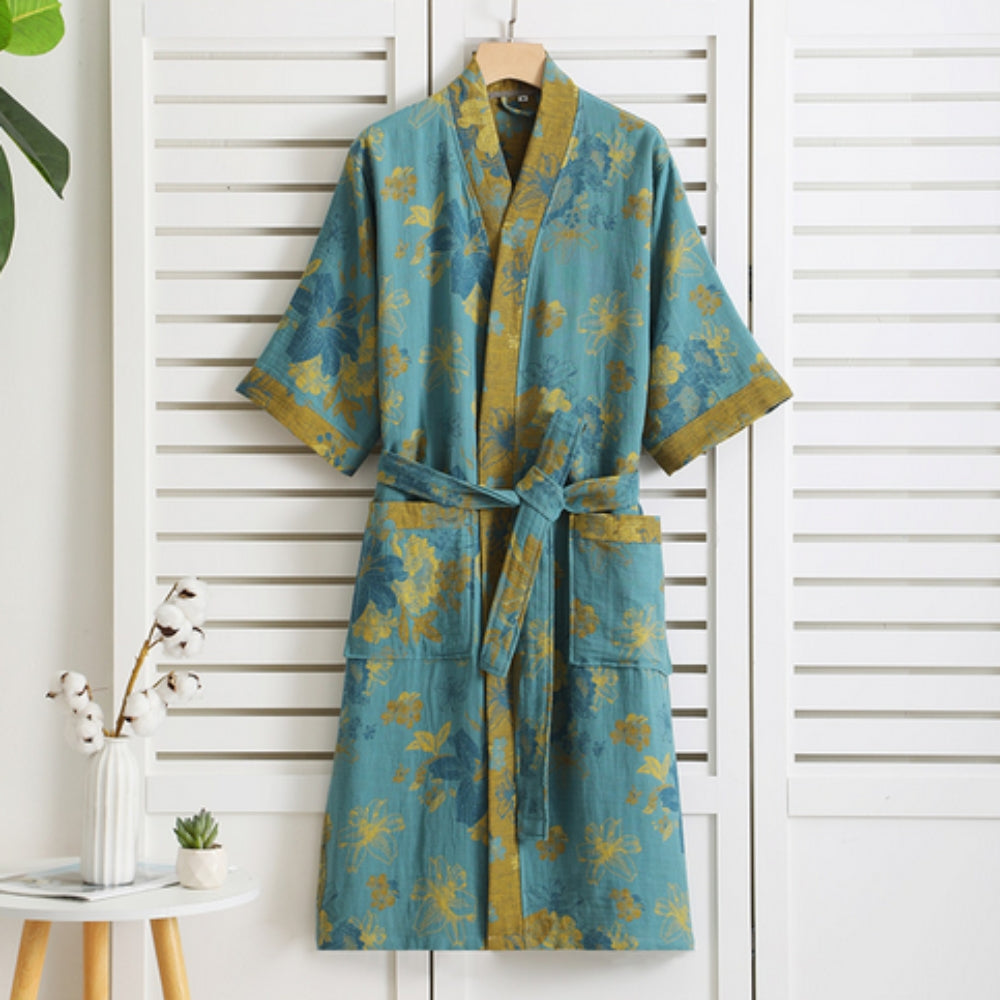 Peignoir Coton Gaze Vintage Femme
