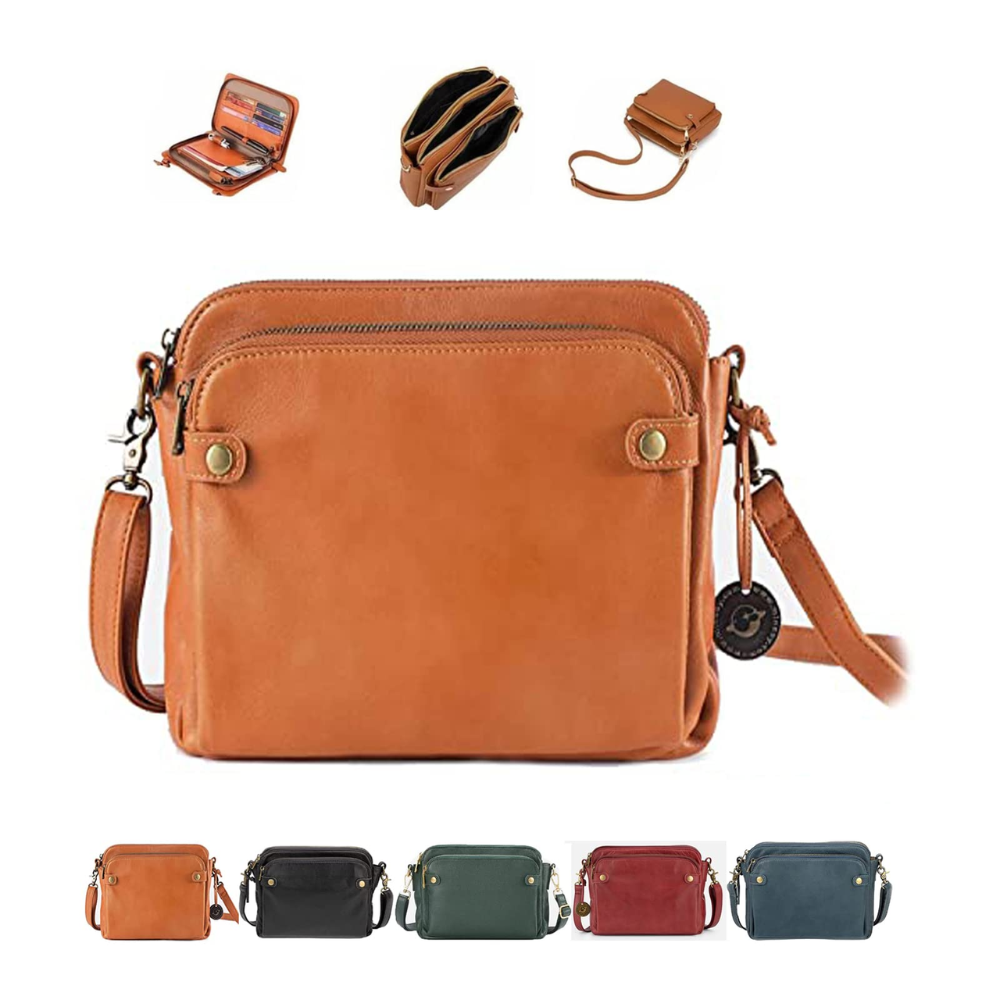 Zéphira Sac Porté Travers Luxe pour Femme | Sac d’Épaule en Cuir Pleine Fleur Premium