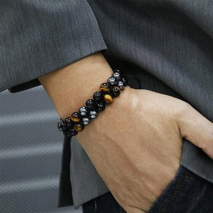 Bracelet Double Couche Pierres Protection