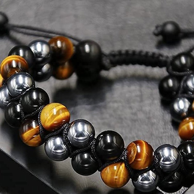 Bracelet Double Couche Pierres Protection