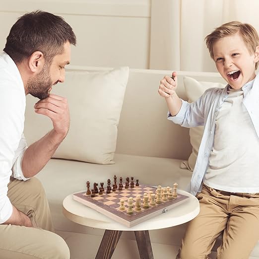 Coffret Échecs Bois 3-en-1 Pliable