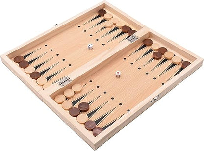 Coffret Échecs Bois 3-en-1 Pliable