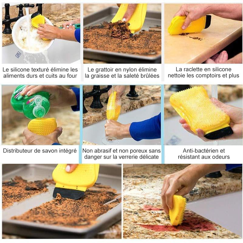 Éponge Silicone 3-en-1 Anti-Odeurs