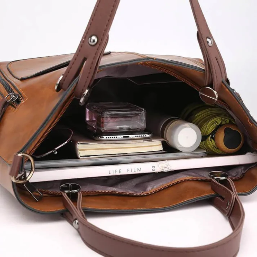 Floréa Sac à Main en Cuir pour Femme | Cabas Essentiel au Style Classique