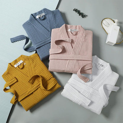 Peignoir Gaufré Coton Élégant