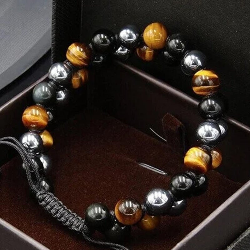 Bracelet Double Couche Pierres Protection