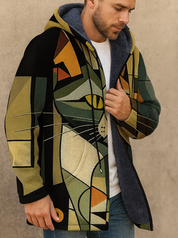 Auréon Manteau Polaire Artistique | Veste au Style Audacieux Unisexe