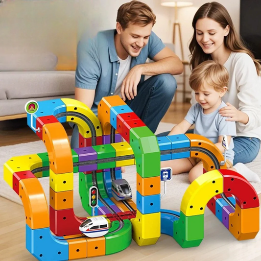 Train Cubes Magnétiques pour Enfants | Piste 3D Gravité