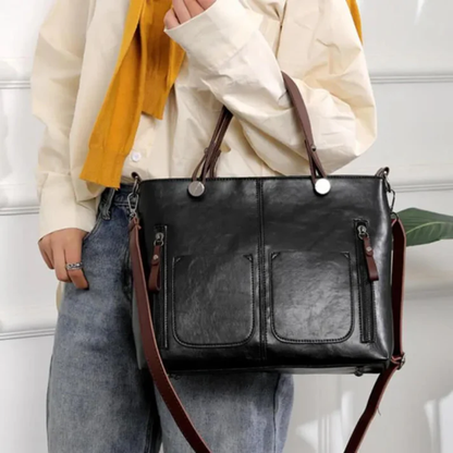 Floréa Sac à Main en Cuir pour Femme | Cabas Essentiel au Style Classique