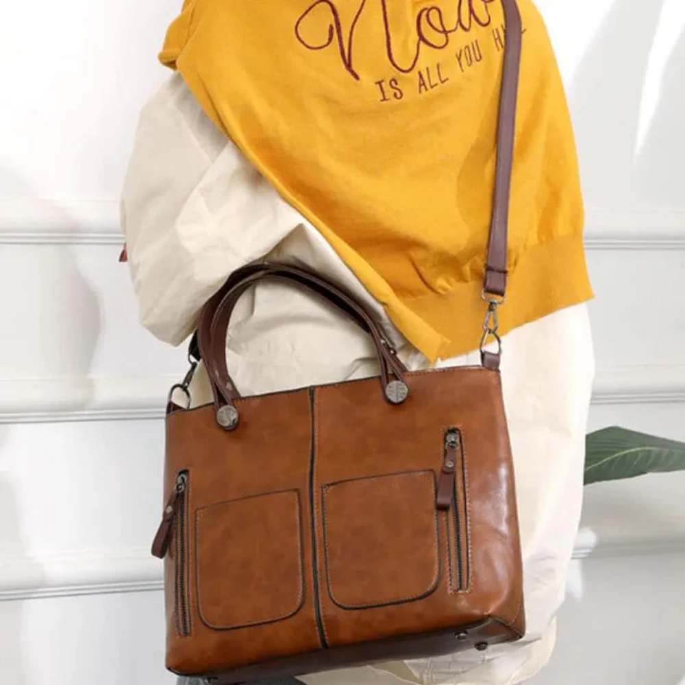 Floréa Sac à Main en Cuir pour Femme | Cabas Essentiel au Style Classique