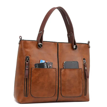 Floréa Sac à Main en Cuir pour Femme | Cabas Essentiel au Style Classique
