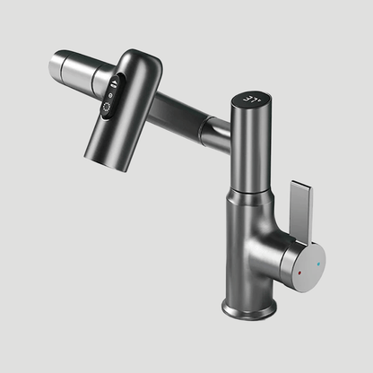 Robinet d'Évier Intelligent Pivotant à 360° | Inox avec Affichage Température