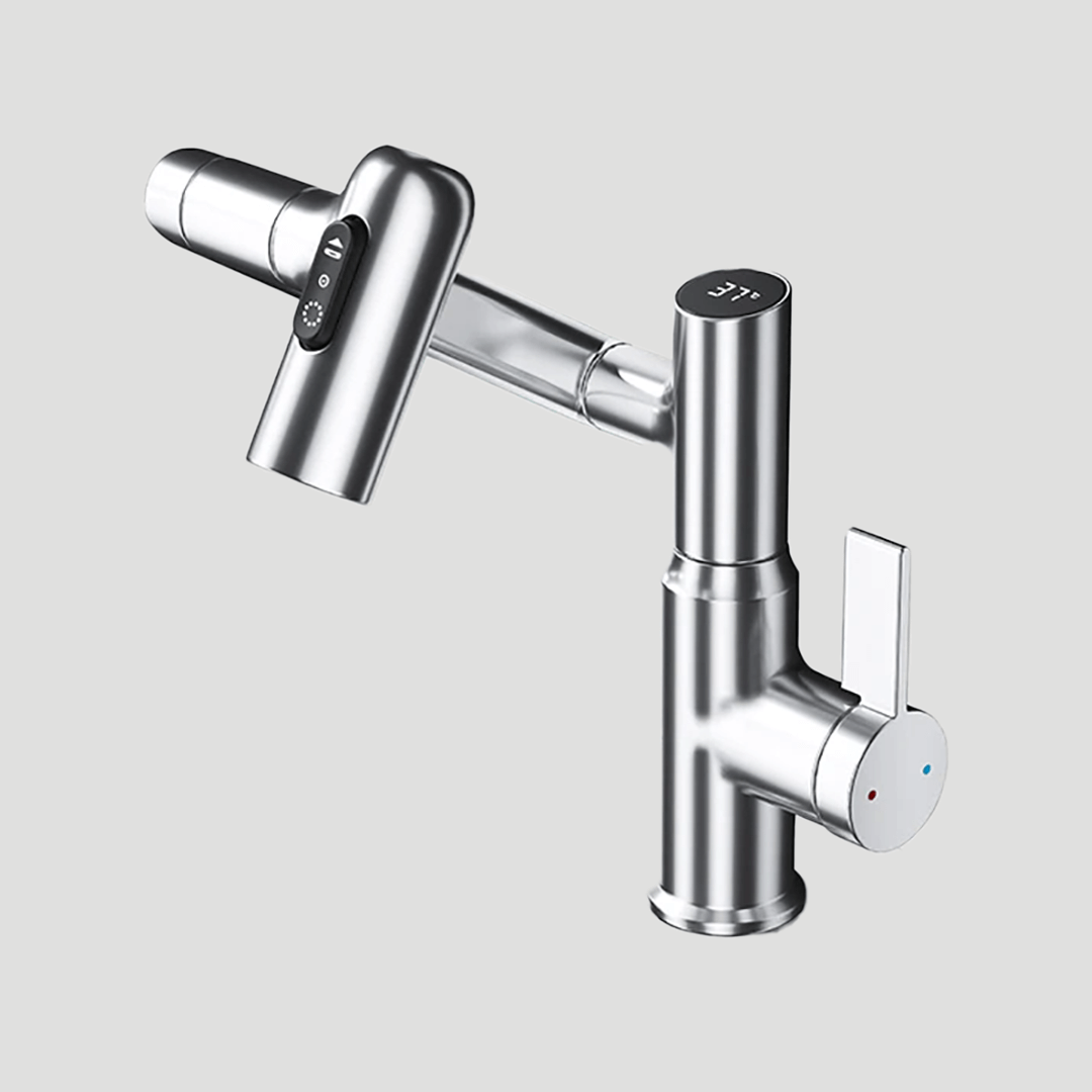 Robinet d'Évier Intelligent Pivotant à 360° | Inox avec Affichage Température