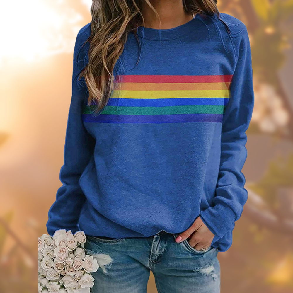 Sweat Vintage Doux Arc-en-ciel