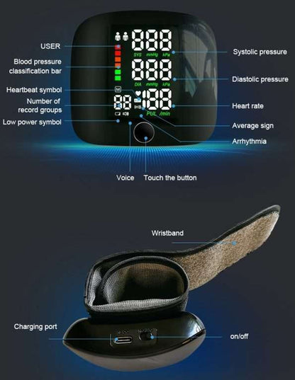 Tensiomètre Poignet Vocal Rechargeable