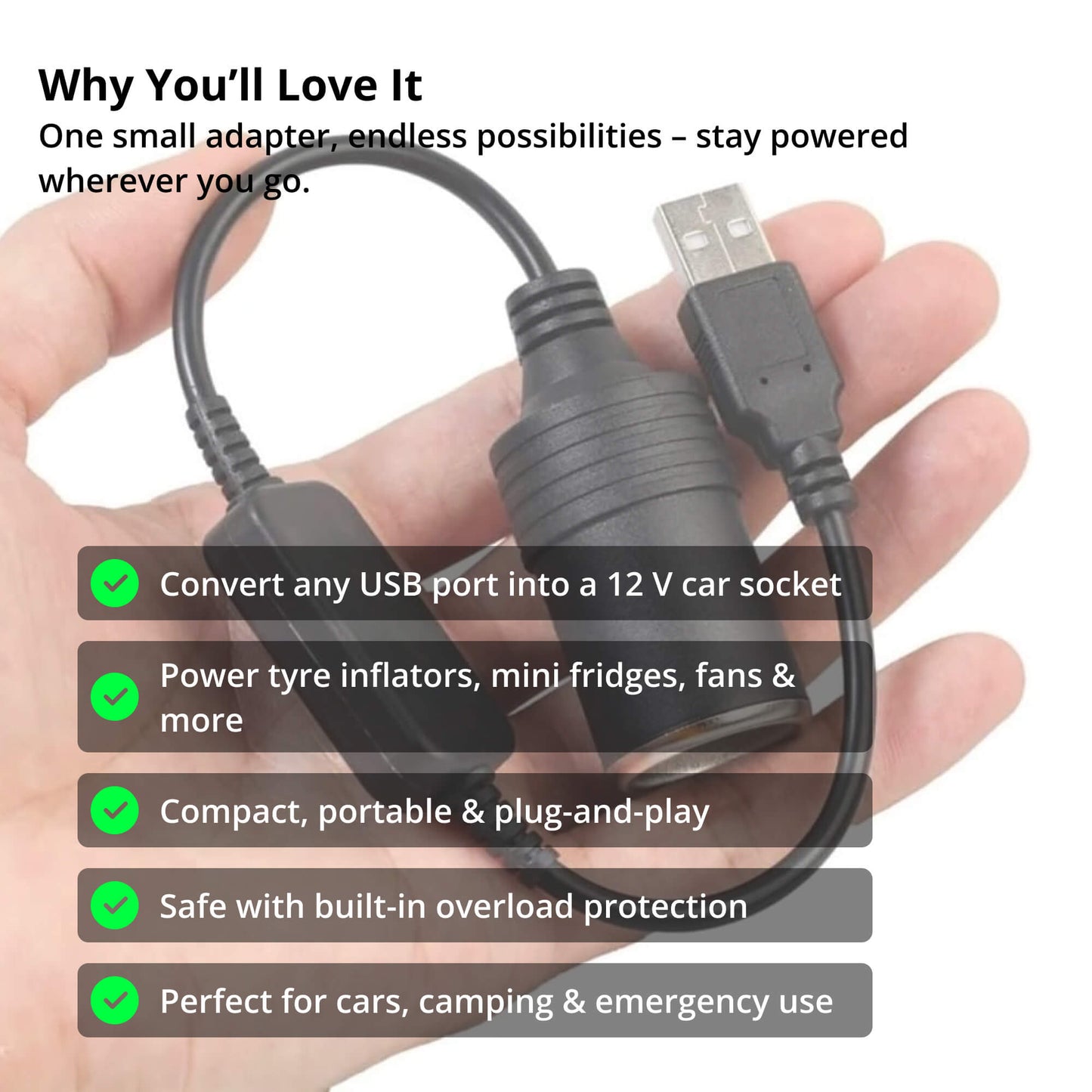 Adaptateur USB vers Prise 12V