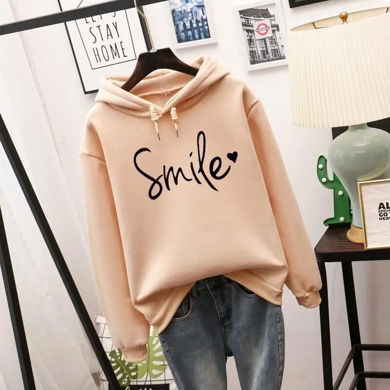 Sweat à Capuche Femme – Imprimé Smile – Coupe Ample