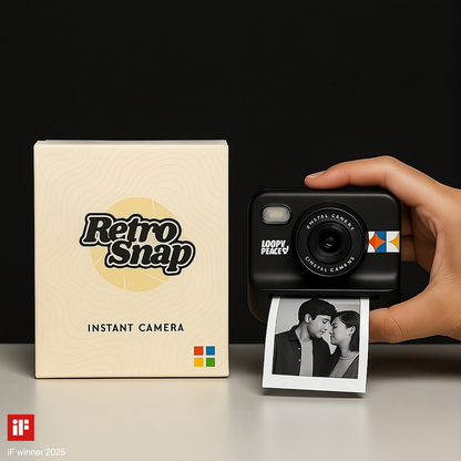 Appareil Photo Instantané Rétro Noir Blanc