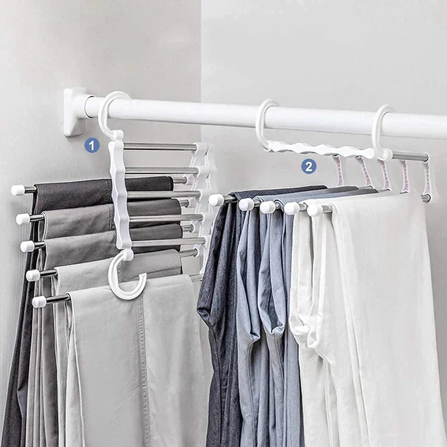 WardrobePro 5-in-1 Cintre à Pantalon | Organisateur Gain de Place