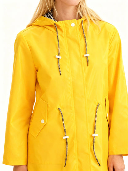 Veste Imperméable Pluie Femme – Capuche – Cordon Taille
