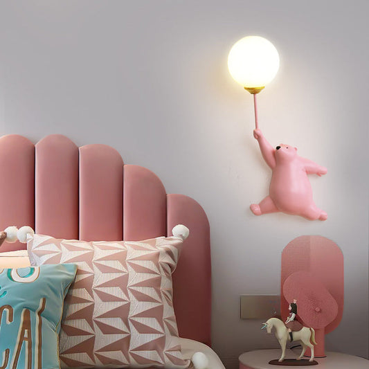 Applique Murale Enfant – Ours Décoratif – Globe Lumineux
