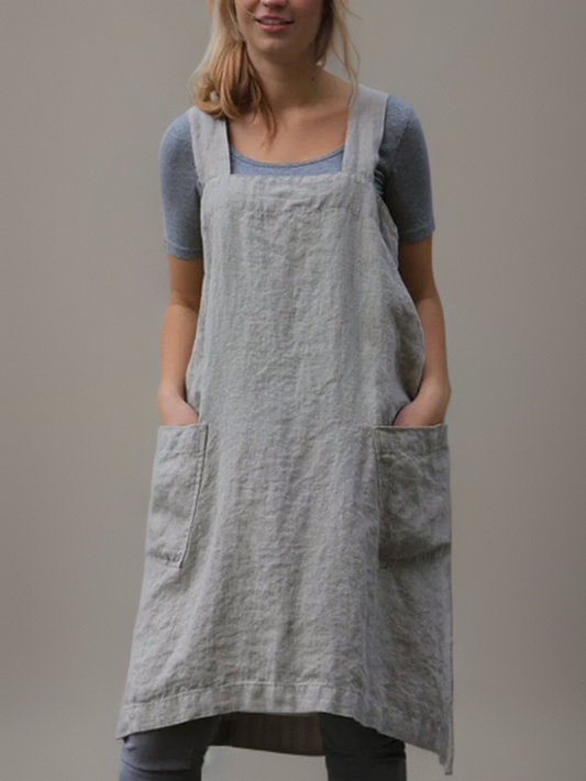 Tablier Lin Femme Réglable Poches