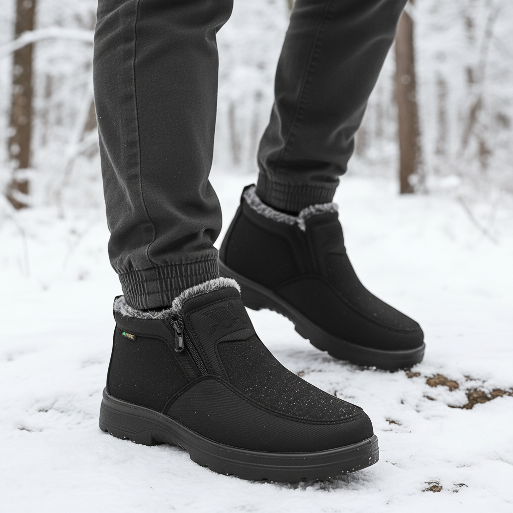 Bottines Fourrées – Zip Latéral – Hiver Homme