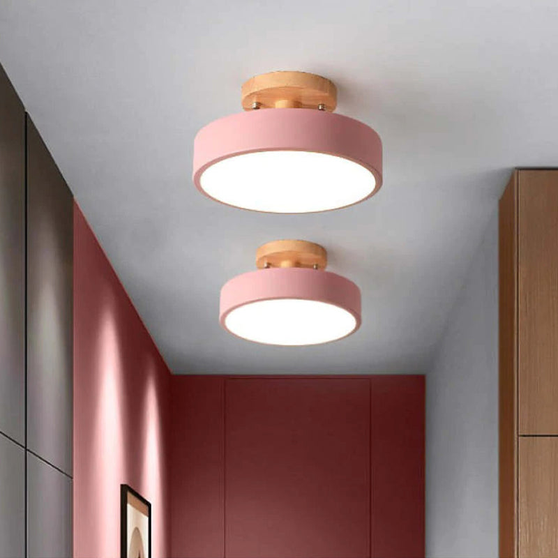 Plafonnier LED – Effet Bois – Diffuseur Opalin